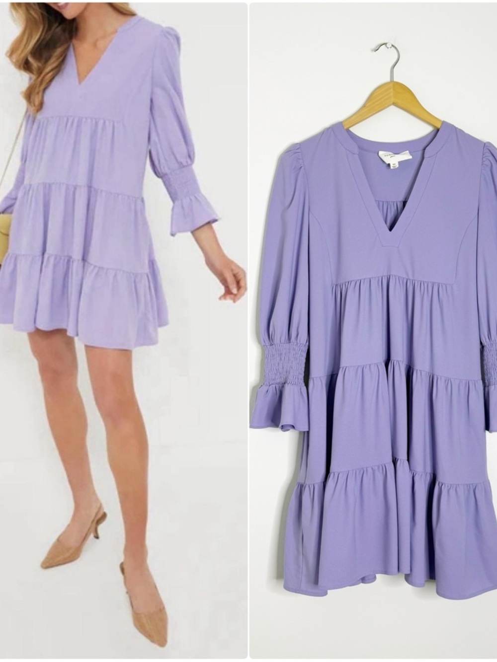 Pomander Place Kenzo Dress XS Purple Tiered Mini Dress Tuckernuck